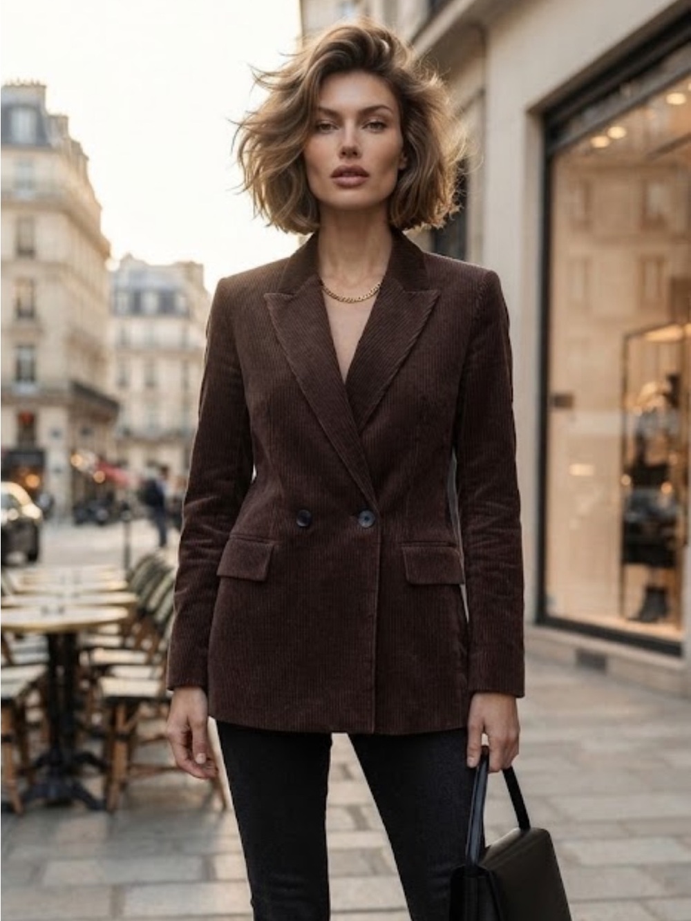 NWOT Zara Woman Double Breasted Corduroy Blazer